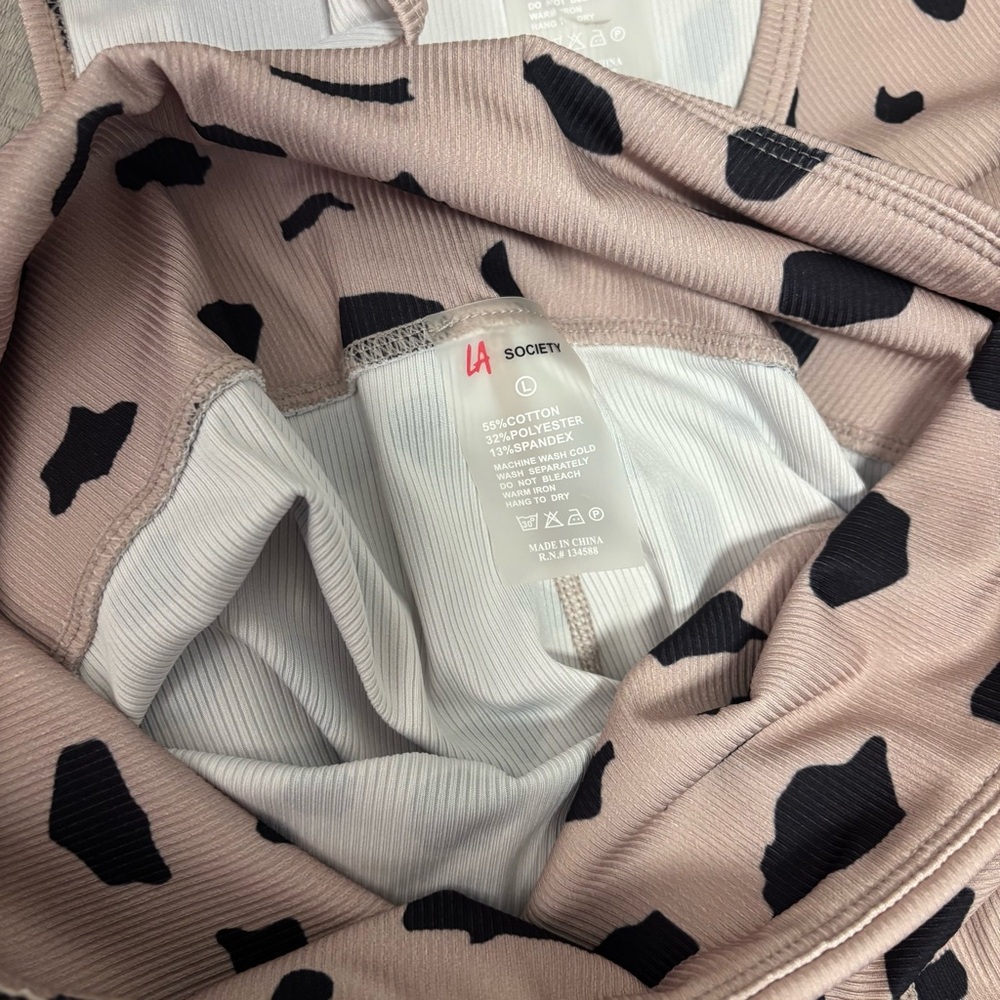 LA Society Blush/Tab Sports Bra with Black Spot Print - Picture 4 of 4